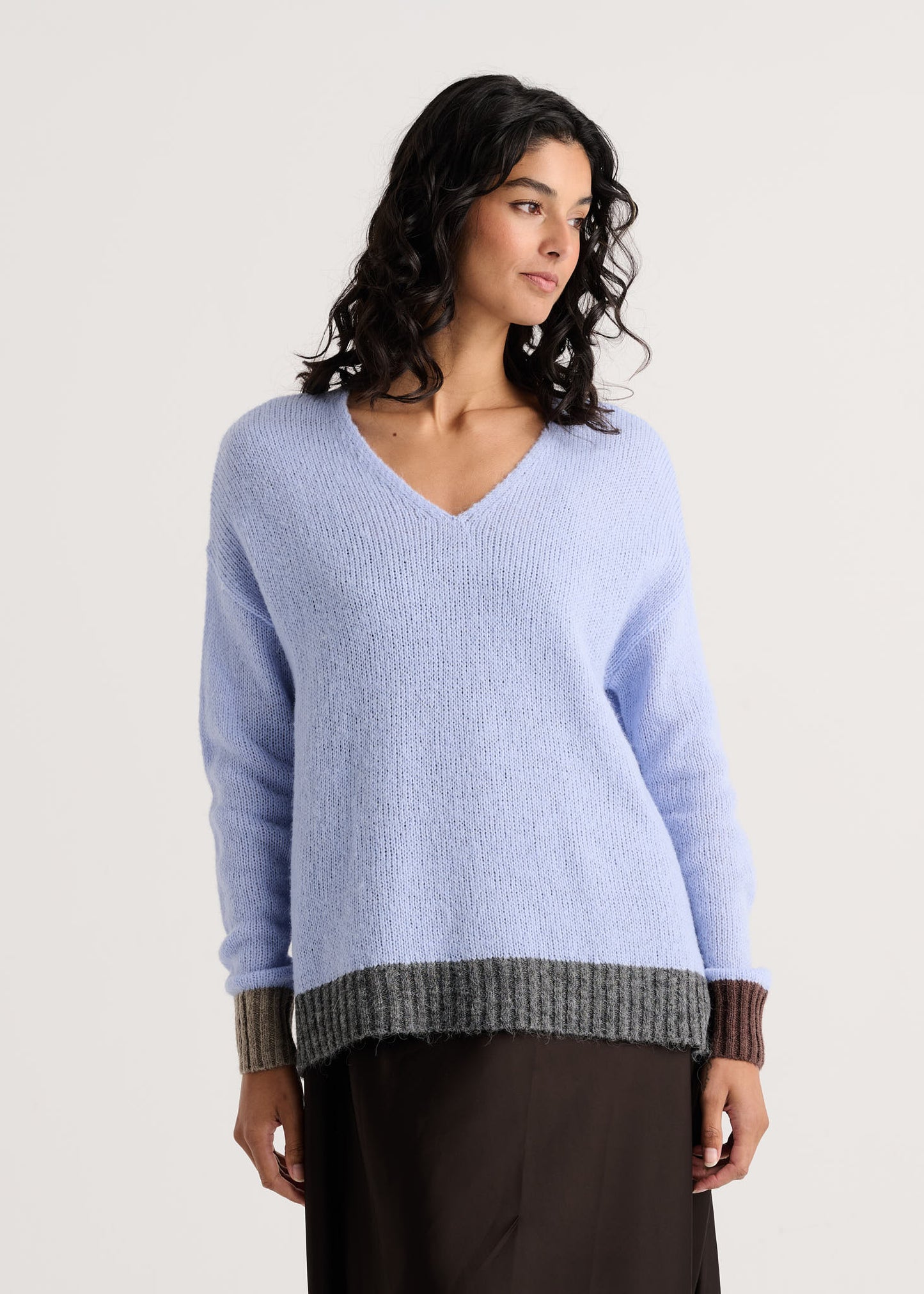 Casual Luxe V Neck in Cornflower