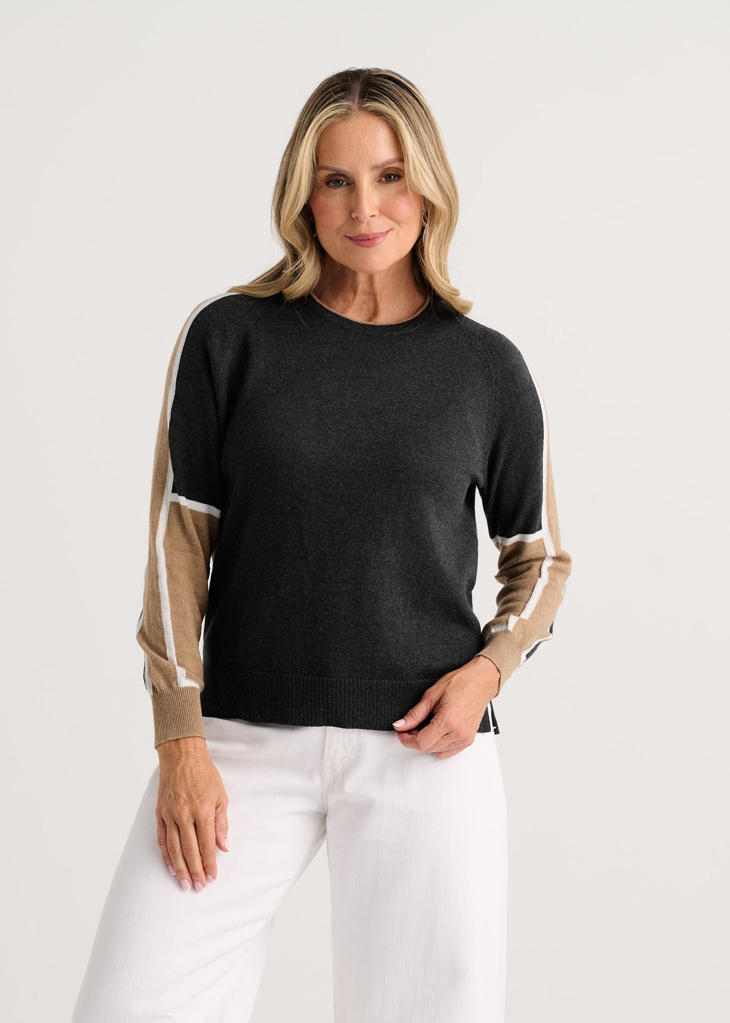 Block Play Sweater in Charcoal
