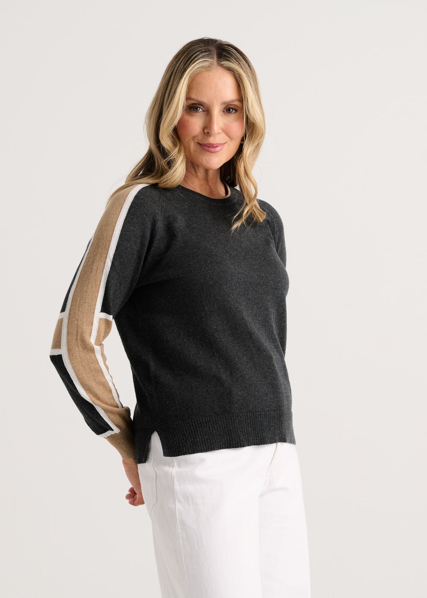 Block Play Sweater in Charcoal