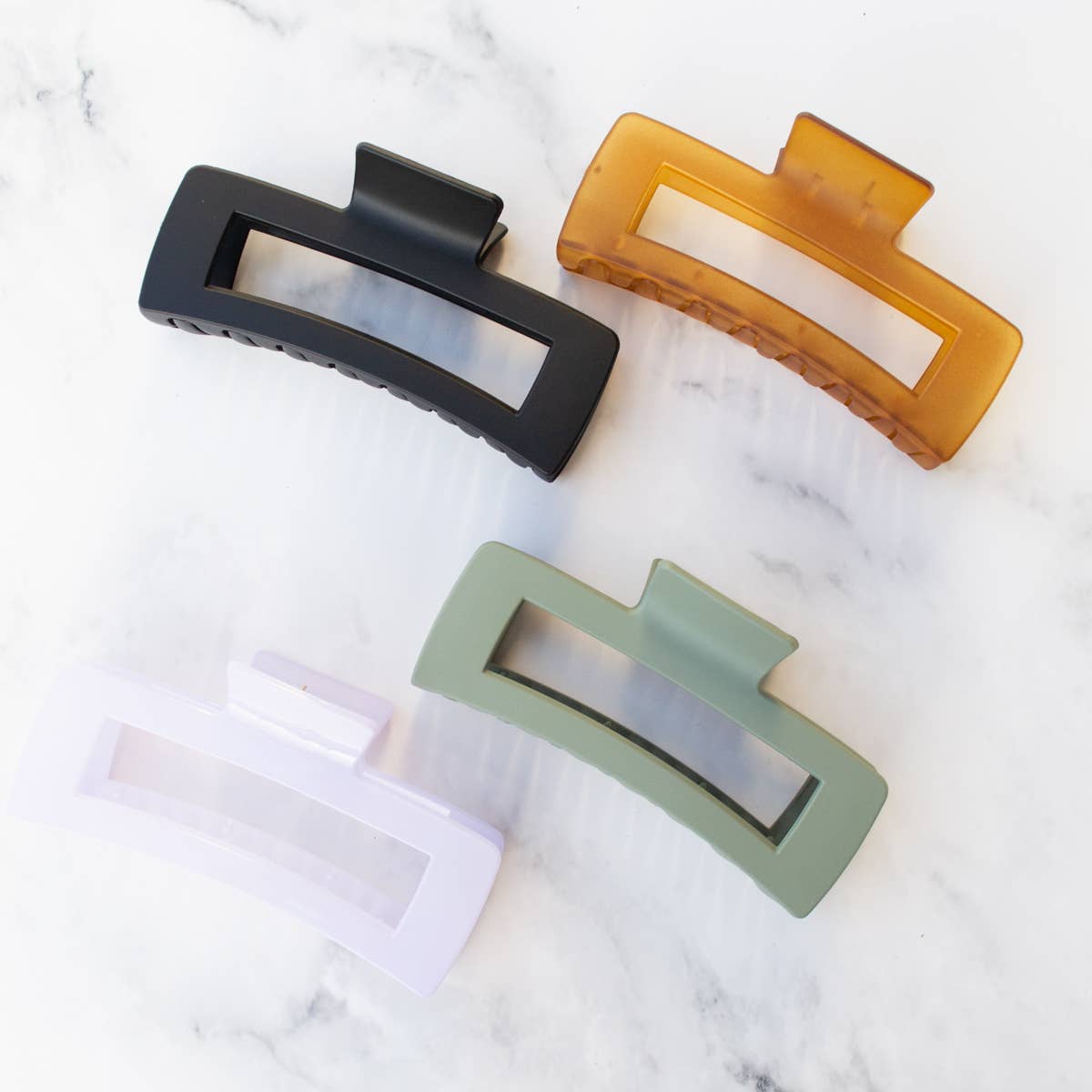Jumbo Square Hair Clip: Matt Sage