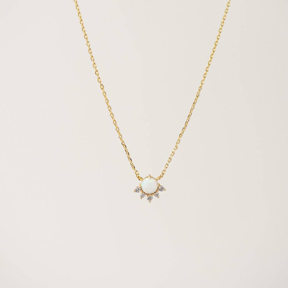 Juno Necklace in Gold + Opal