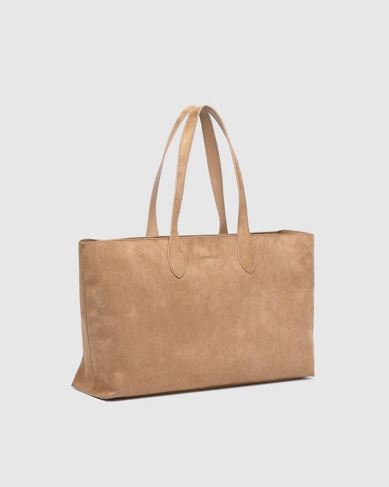 Elke Tote Bag in Suede Honey