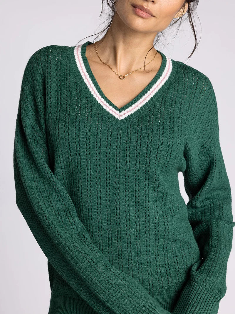 Alexis Sweater in Forest &  Pink