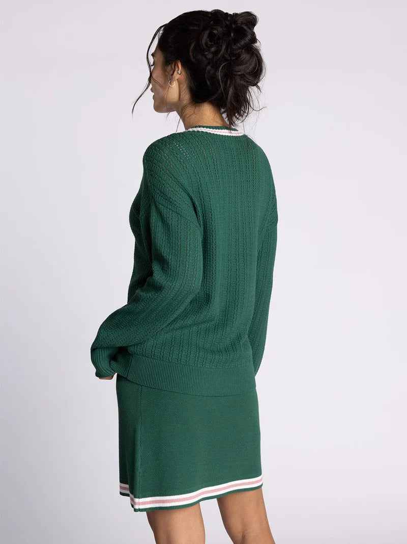 Alexis Sweater in Forest &  Pink