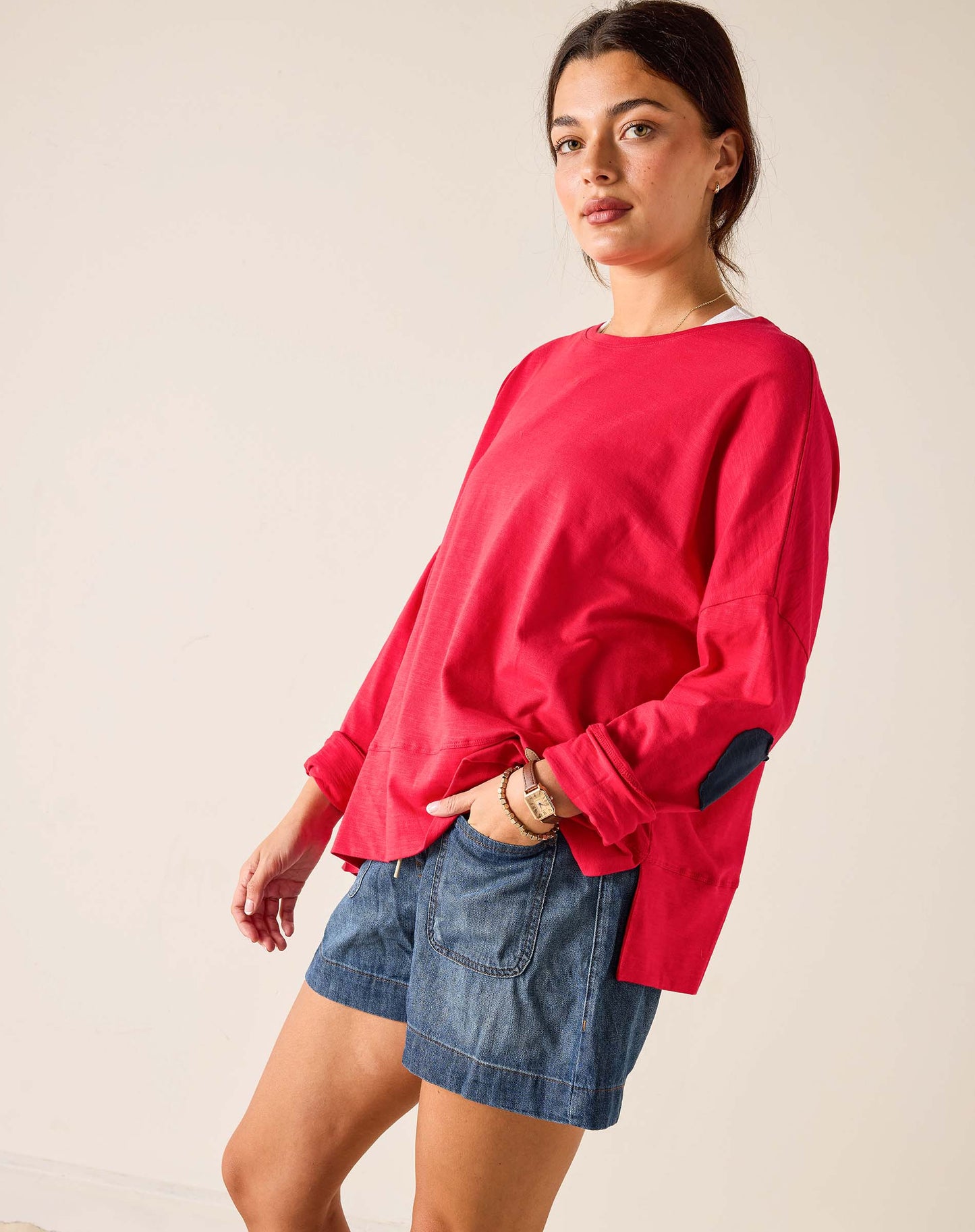Amour Applique Tee in Red and Navy