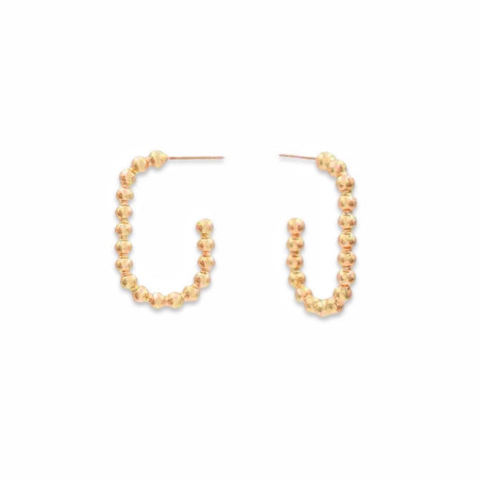 Oval Gold Ball Hoops | Gold Hoop Earrings | Classic Gold Hoops