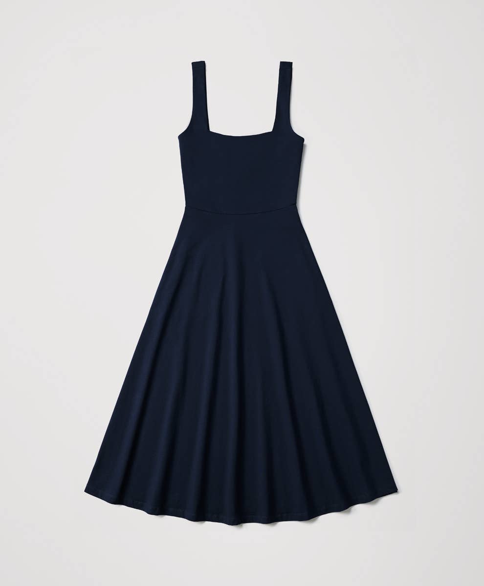 Women's Fit & Flare Square Neck Dress