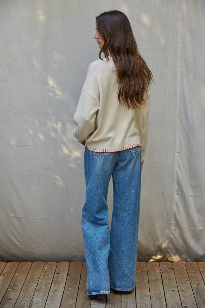 Tomato Jacquard Sweater