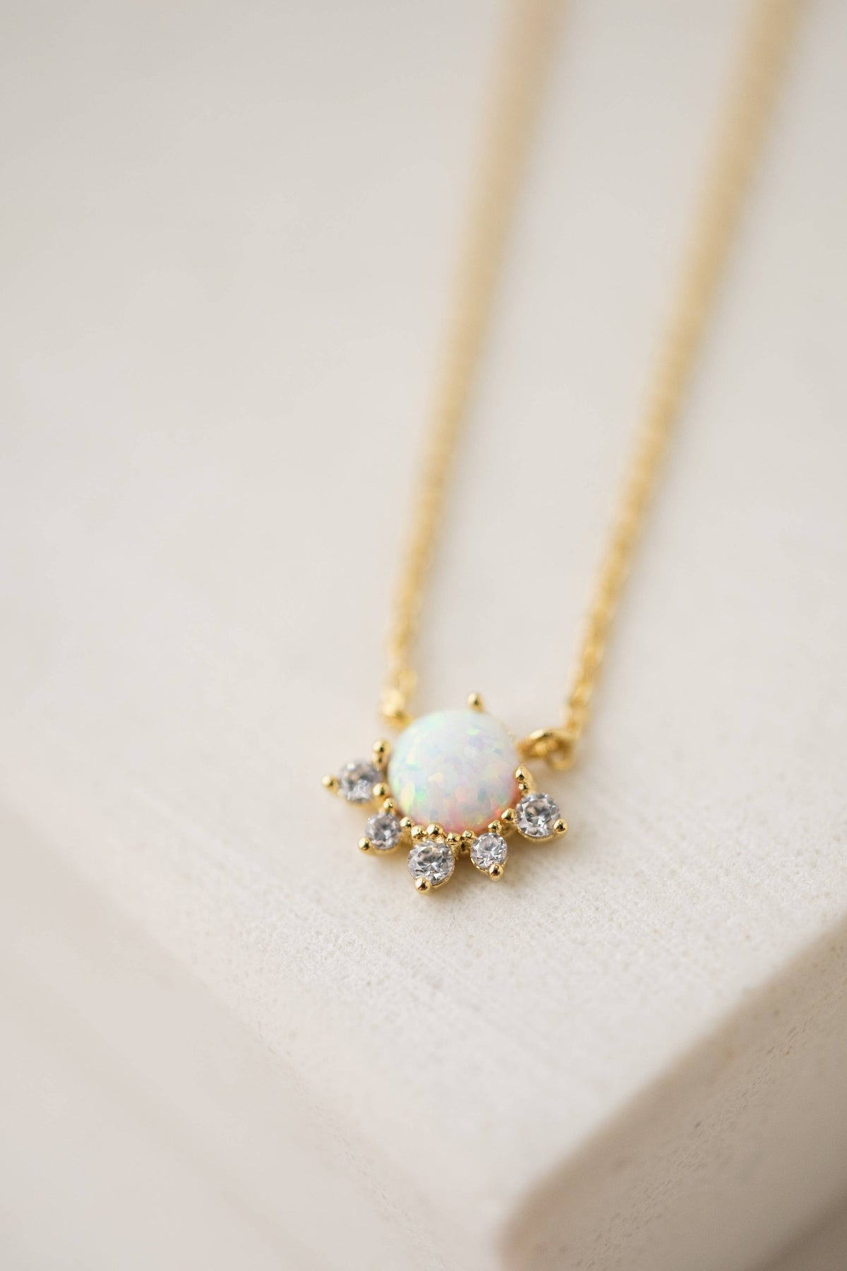 Juno Necklace in Gold + Opal