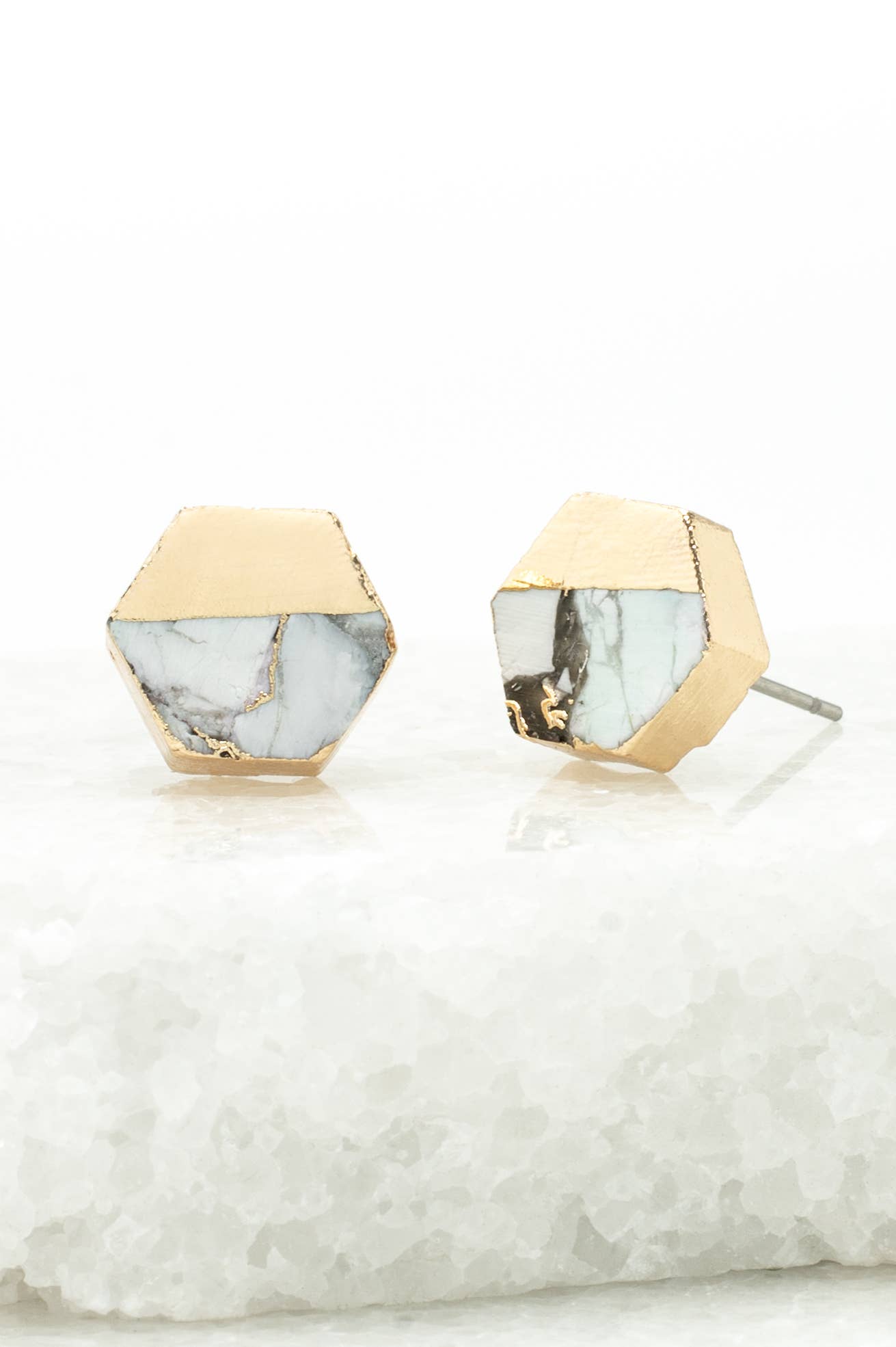 Canopy Stud Earrings in White Turquoise