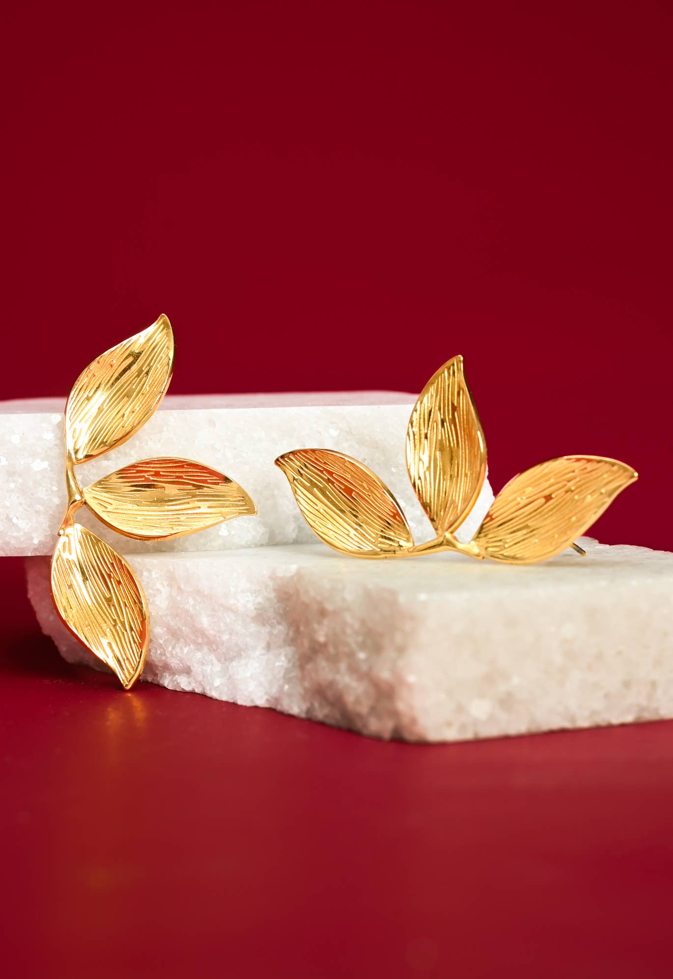 Golden Canopy Leaf Earrings