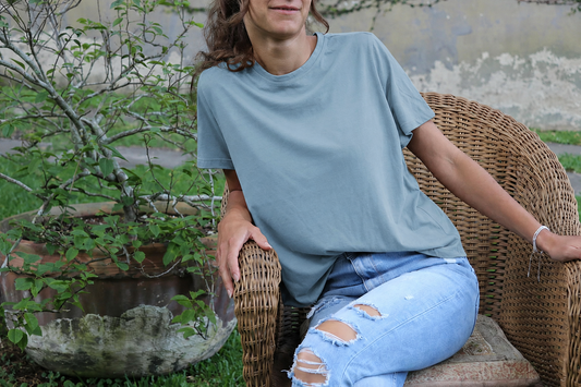 Boyfriend Tee  in Azure