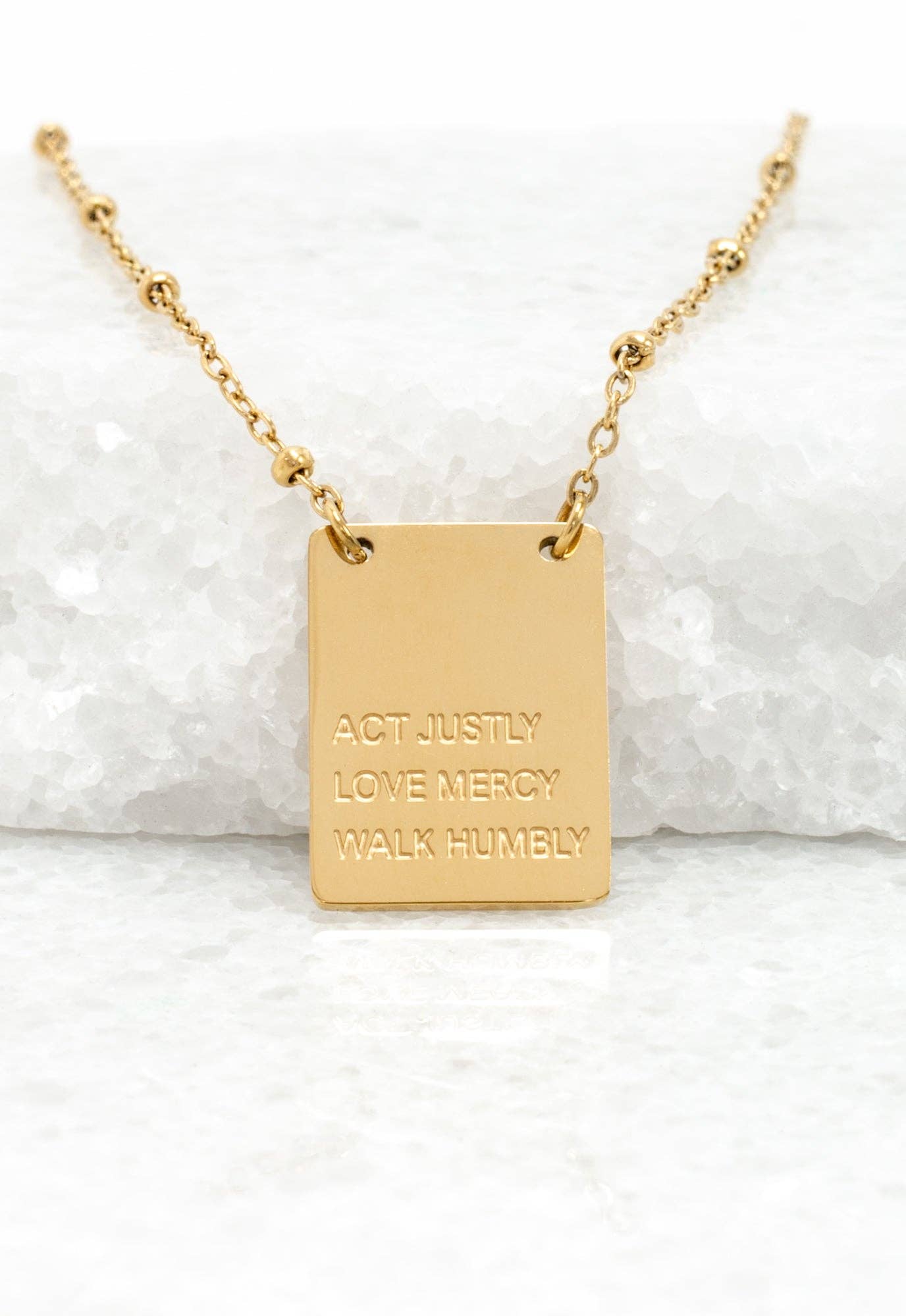 Act Justly Necklace in Gold