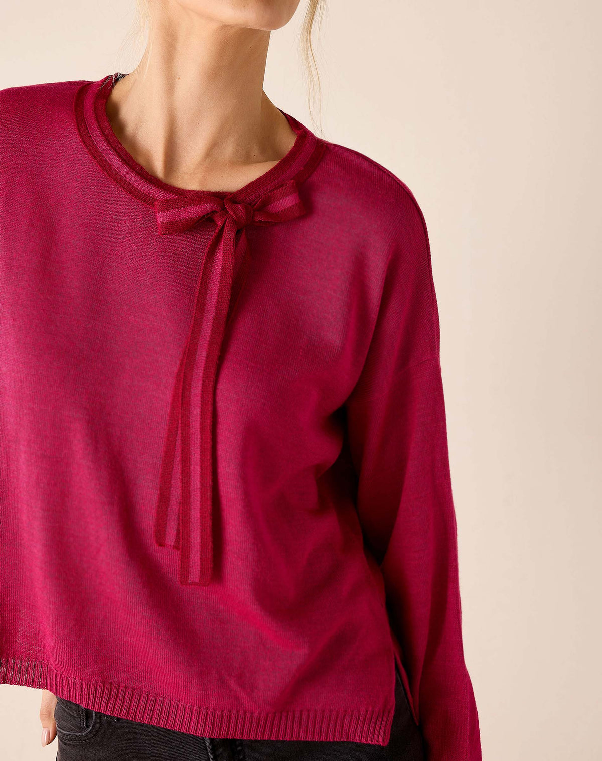 Cardiff Bow Tie Sweater in Taffy