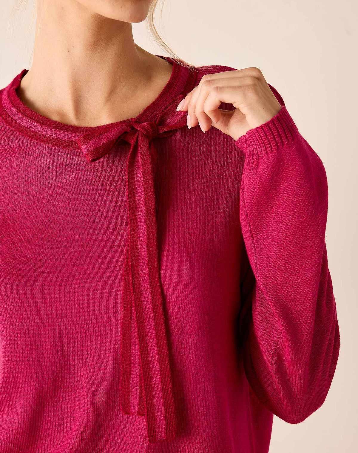 Cardiff Bow Tie Sweater in Taffy