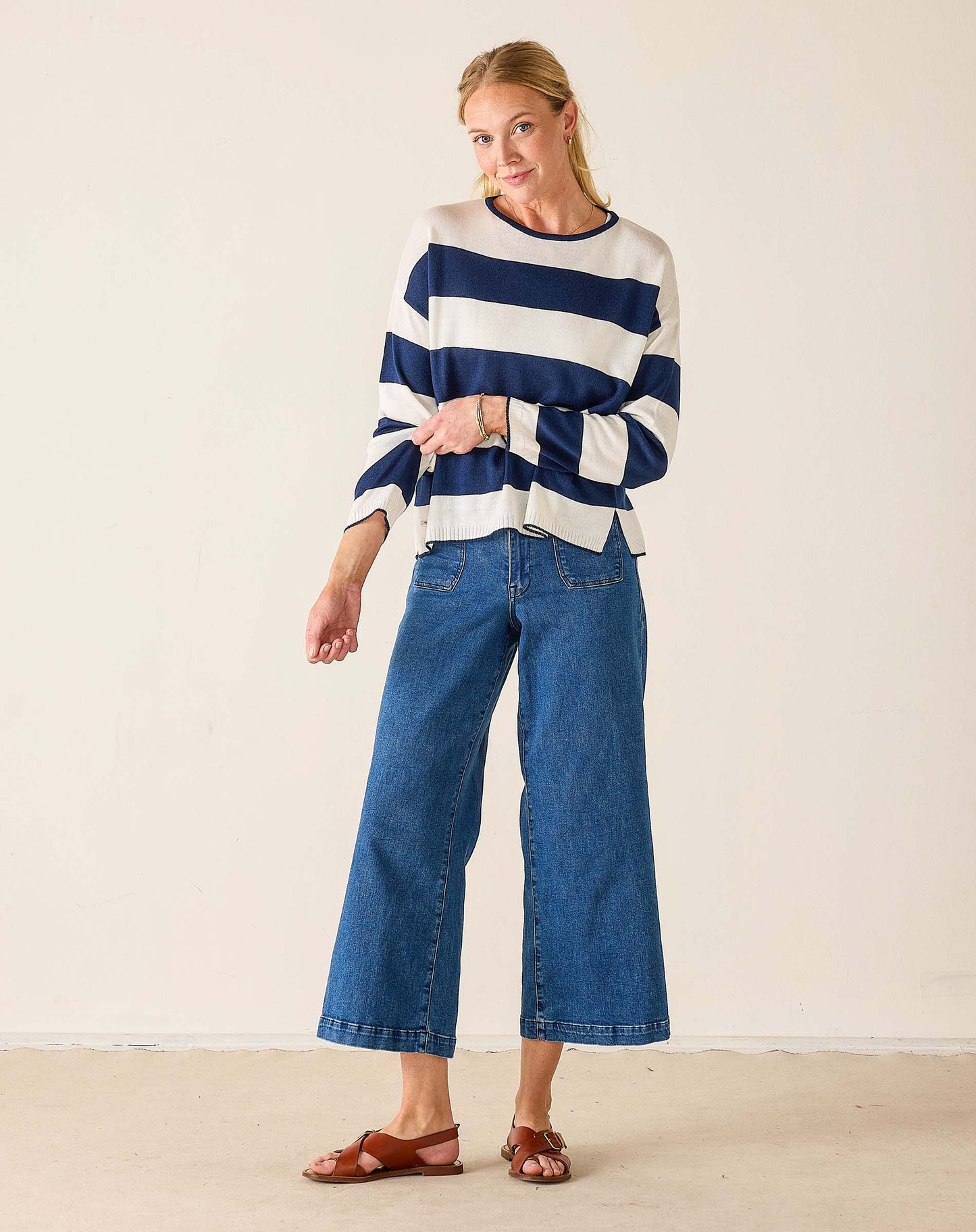 Cardiff Sweater in Sailor Stripe