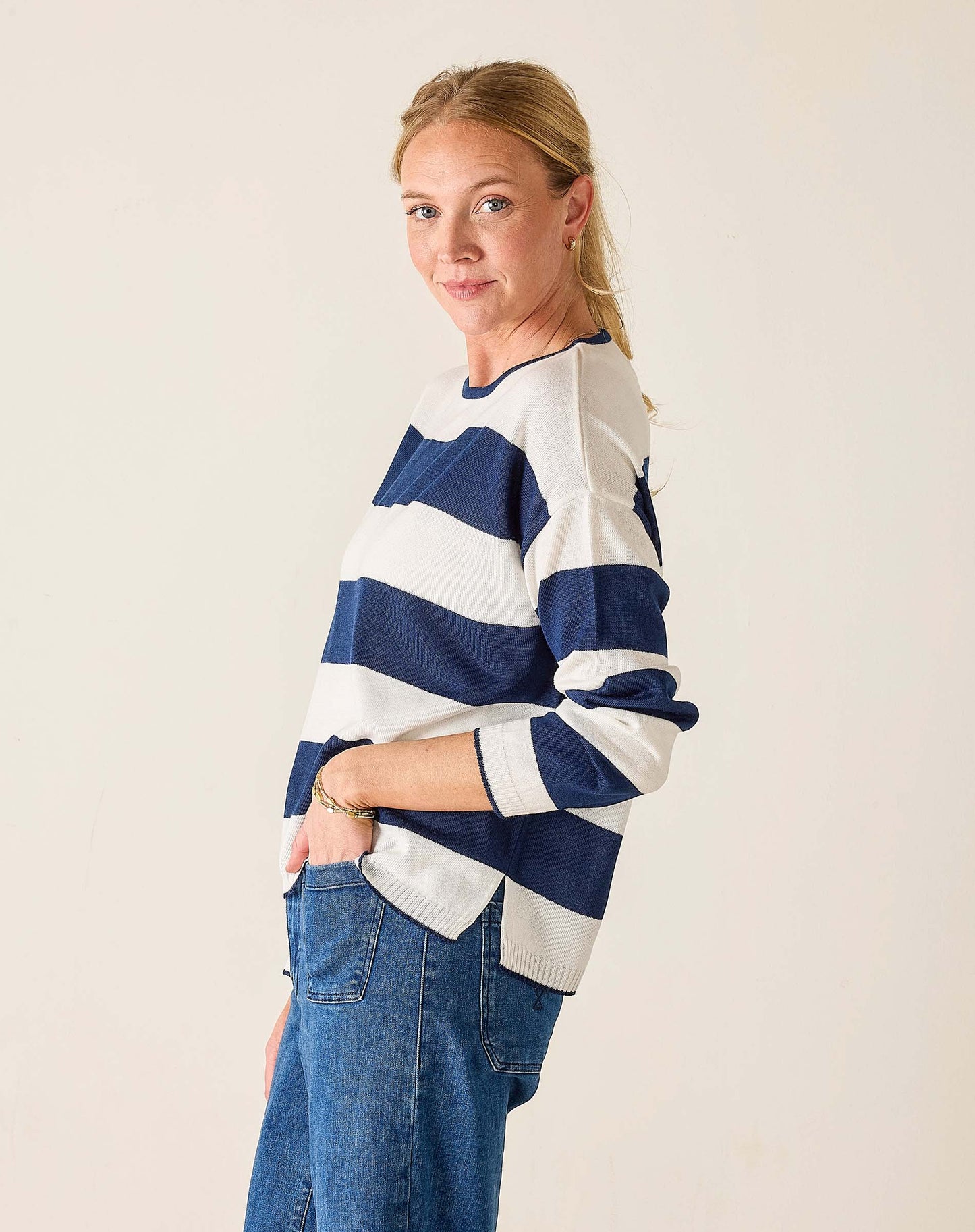 Cardiff Sweater in Sailor Stripe