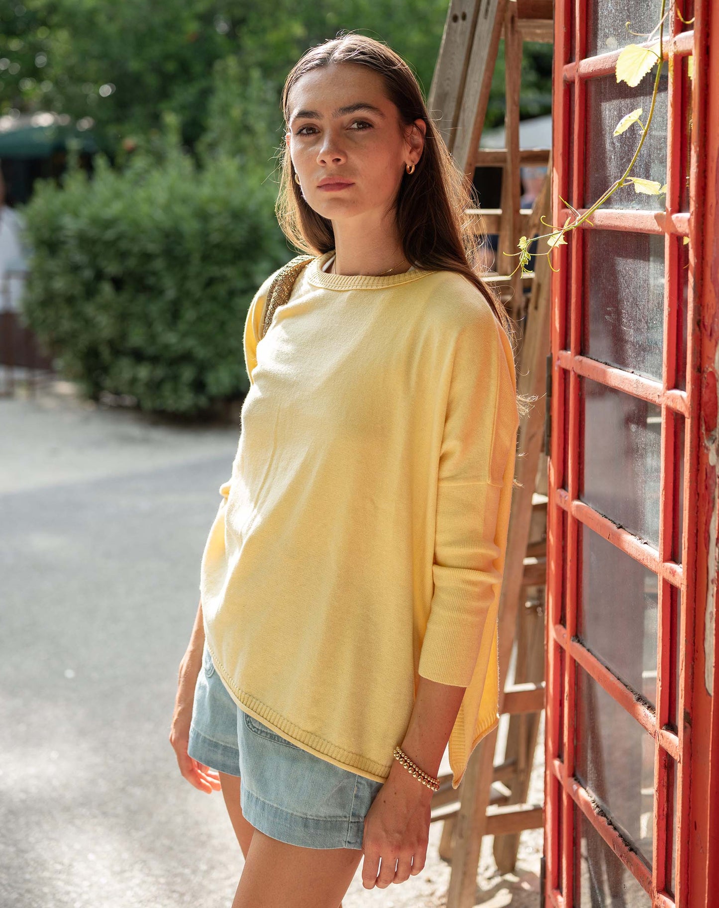 Catalina Crewneck Sweater in Butter Yellow