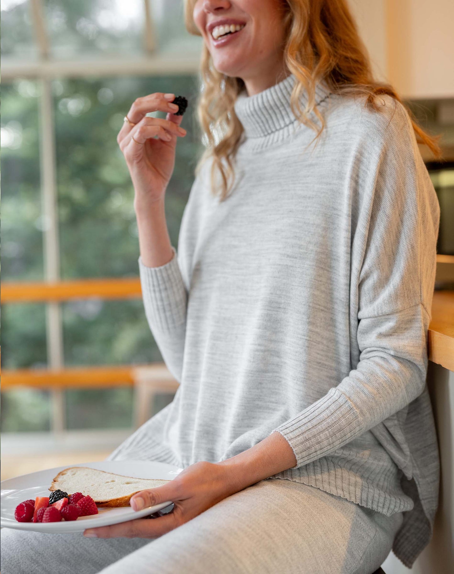 Catalina Turtleneck Sweater in Ash Grey