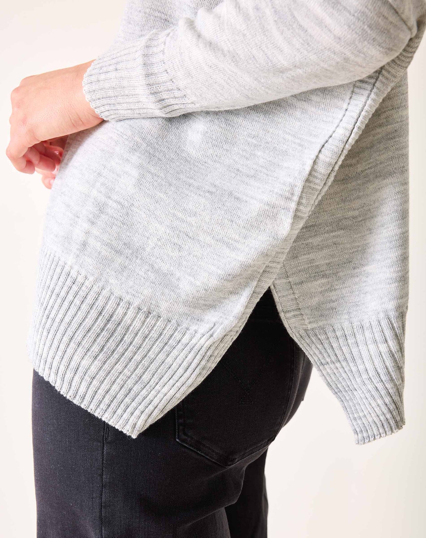 Catalina Turtleneck Sweater in Ash Grey