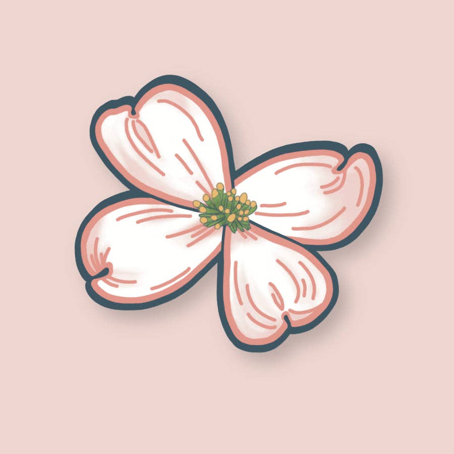 Dogwood Flower Sticker | Virginia State Flowers, NC Stickers