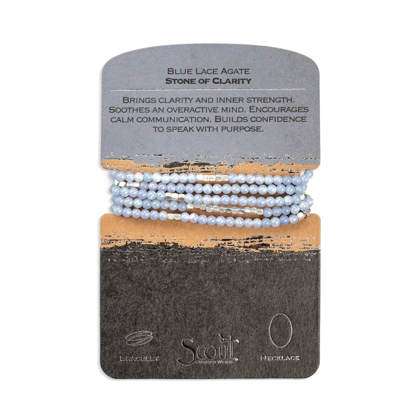Stone Wrap in Blue Lace Agate/Silver