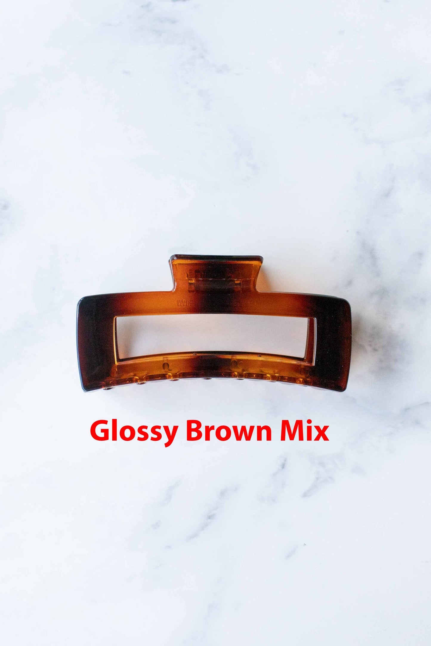 Jumbo Square Hair Clip: Ice Beige