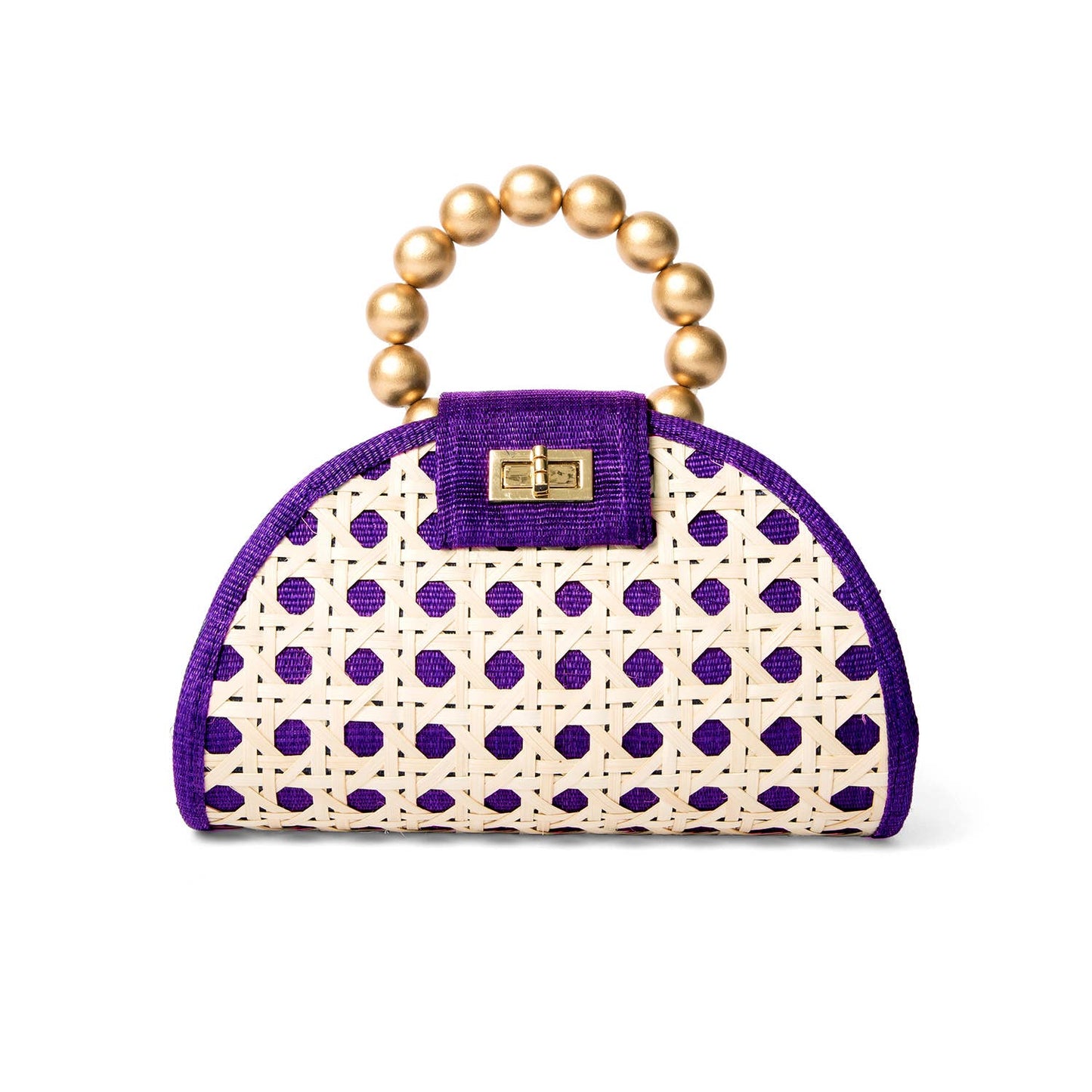 Statement Evening Purple & Gold Handbag