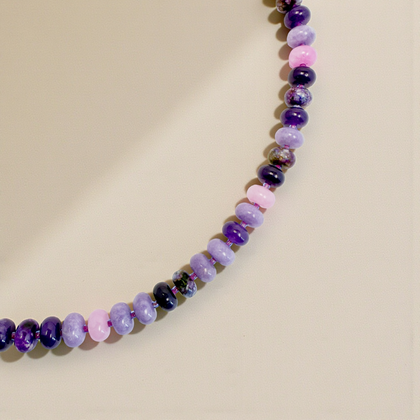 Lavender Haze Bold Gemstone Beaded Necklace