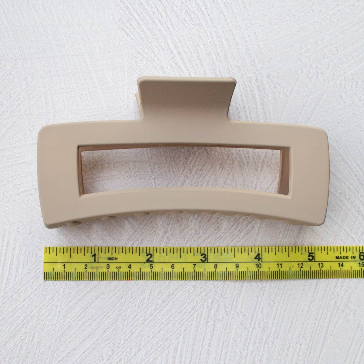 Jumbo Square Hair Clip: Ice Beige