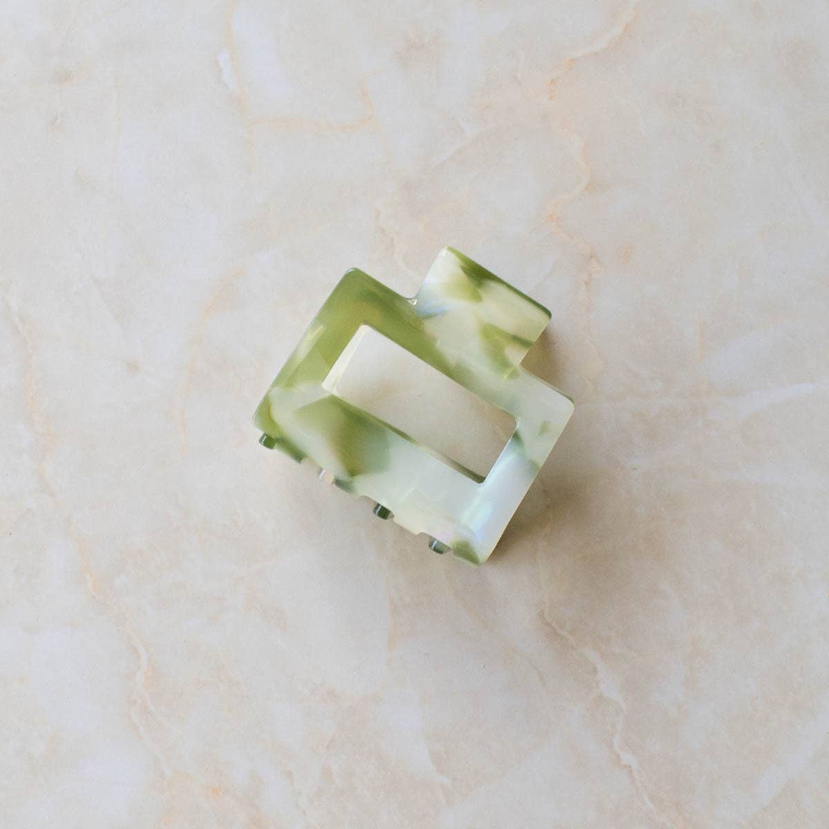 Eco Kylie Cellulose Acetate Hair Clip: Forest Moss