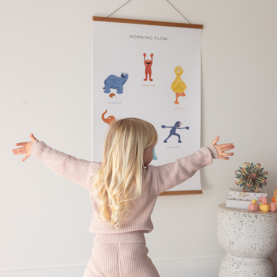 Double-sided Sesame Street Yoga Poses Print