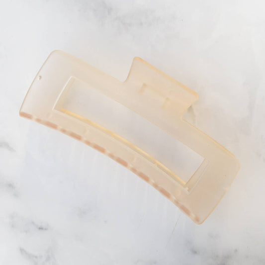 Jumbo Square Hair Clip: Ice Beige