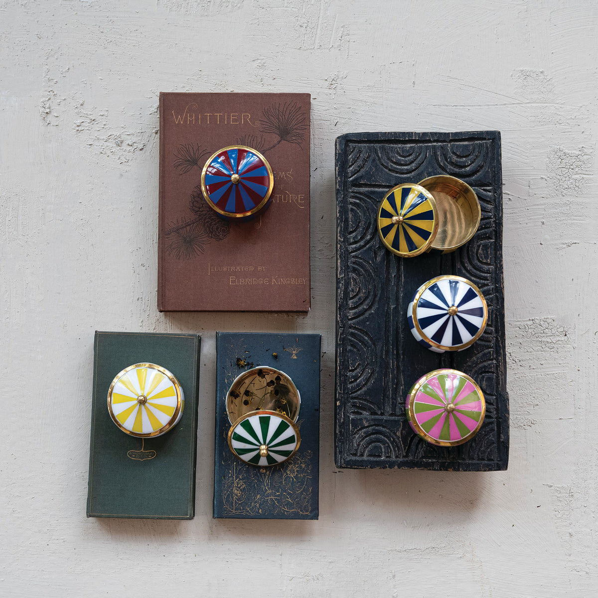 Brass and Resin Striped Box