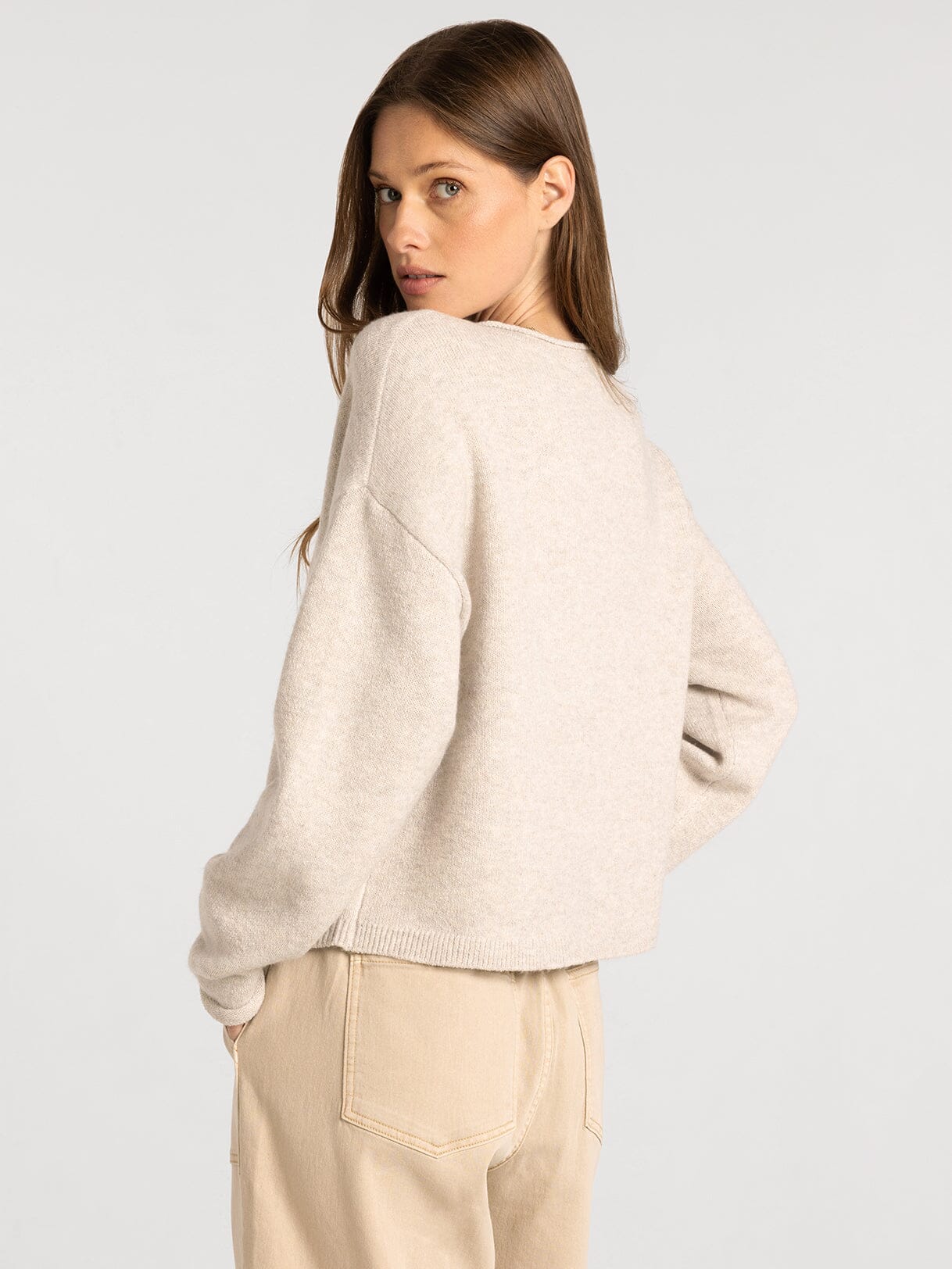 Dover Cardigan in Heather Stone