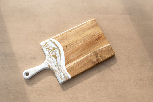Large Acacia Cheese Board in Gold Quartz