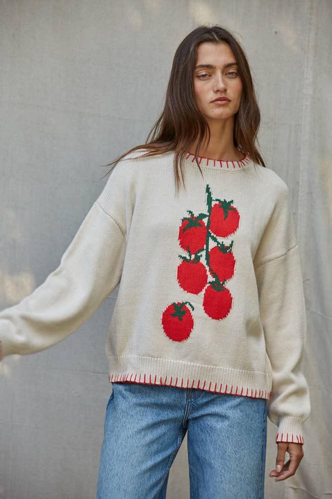 Tomato Jacquard Sweater