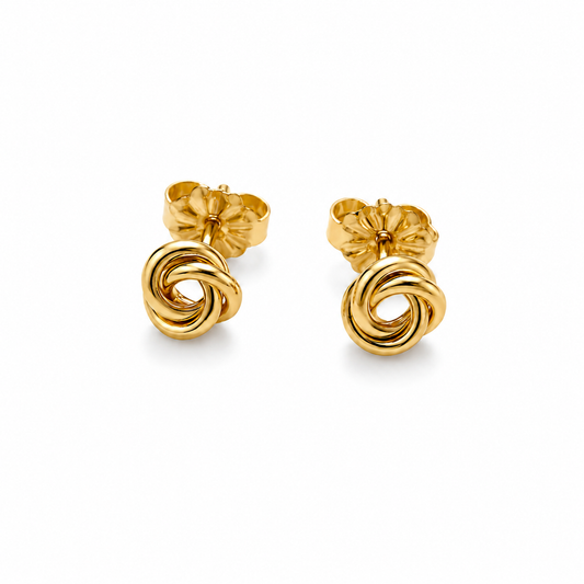Small Knot Stud Earrings in Gold