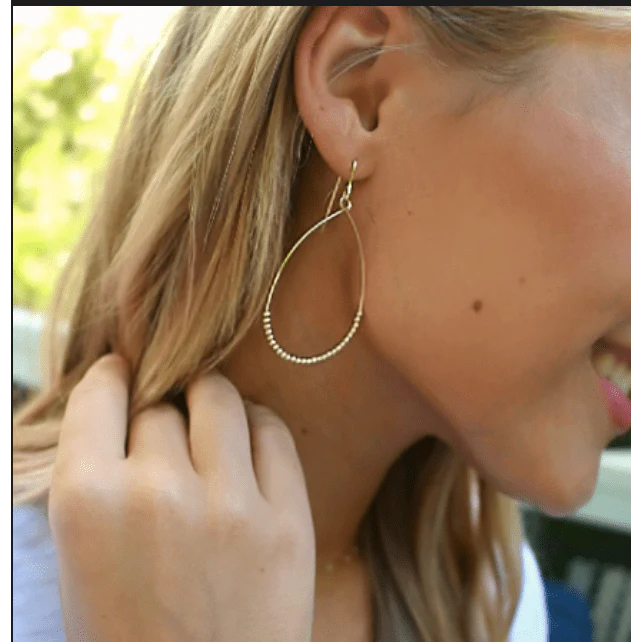 Gold-Filled Teardrop Beaded Hoop Danglers