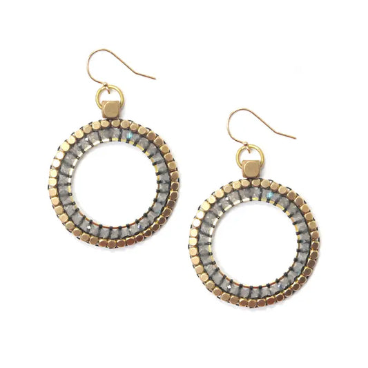 Stone Power Earrings in Labradorite