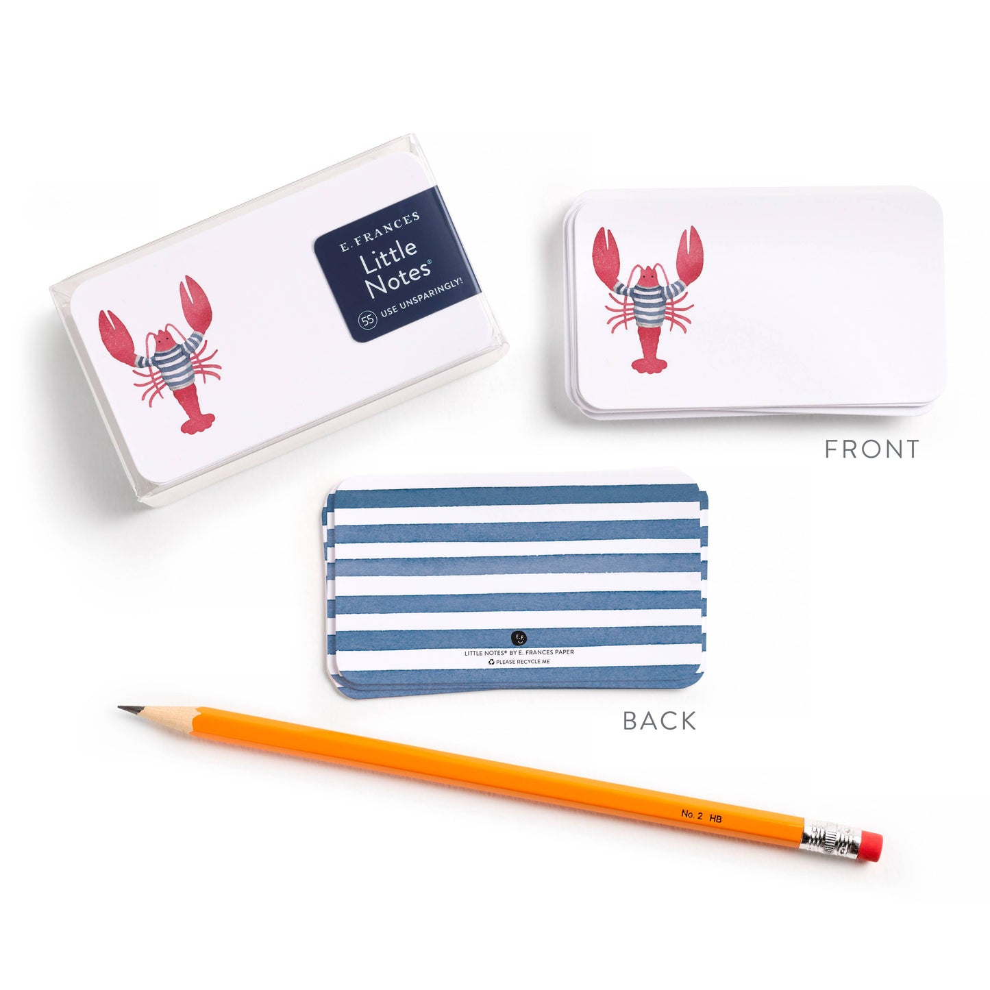 Lobster Little Notes® – Mini Notecard Pack, Set of 55