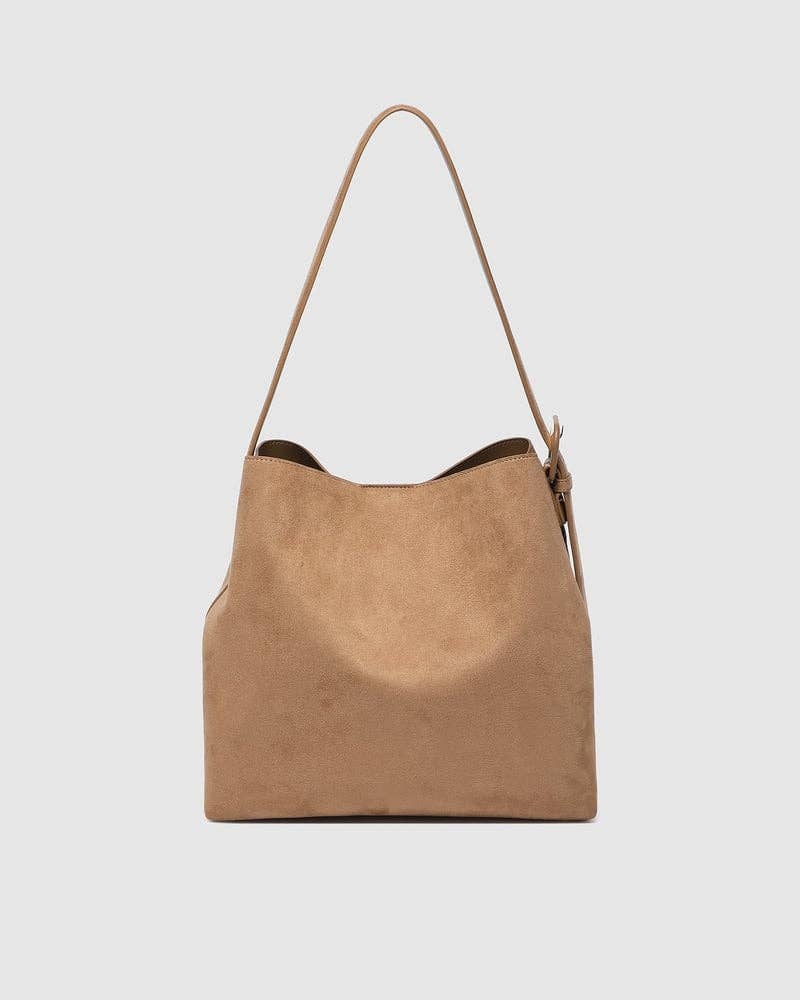 Peyton Shoulder Bag in Suede Honey