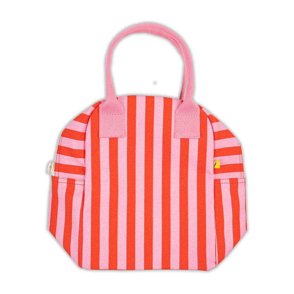Zipper Lunch Bag - Awning Stripe Pink