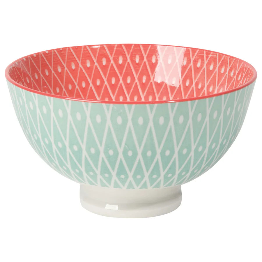 Geo Pink Stamped Bowl - 4"