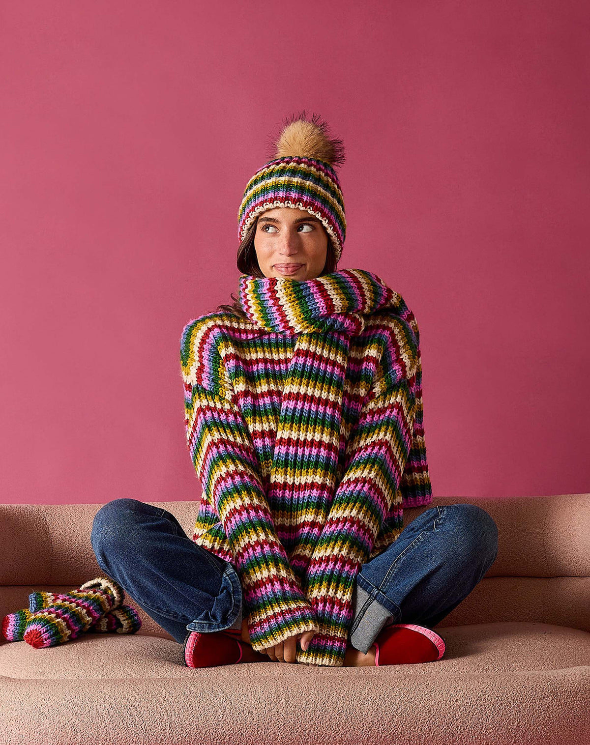 Golden Days Stripe Sweater in Multi Stripe