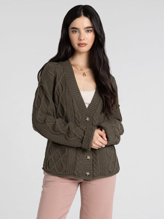 Harbor Cardigan in Dusty Olive