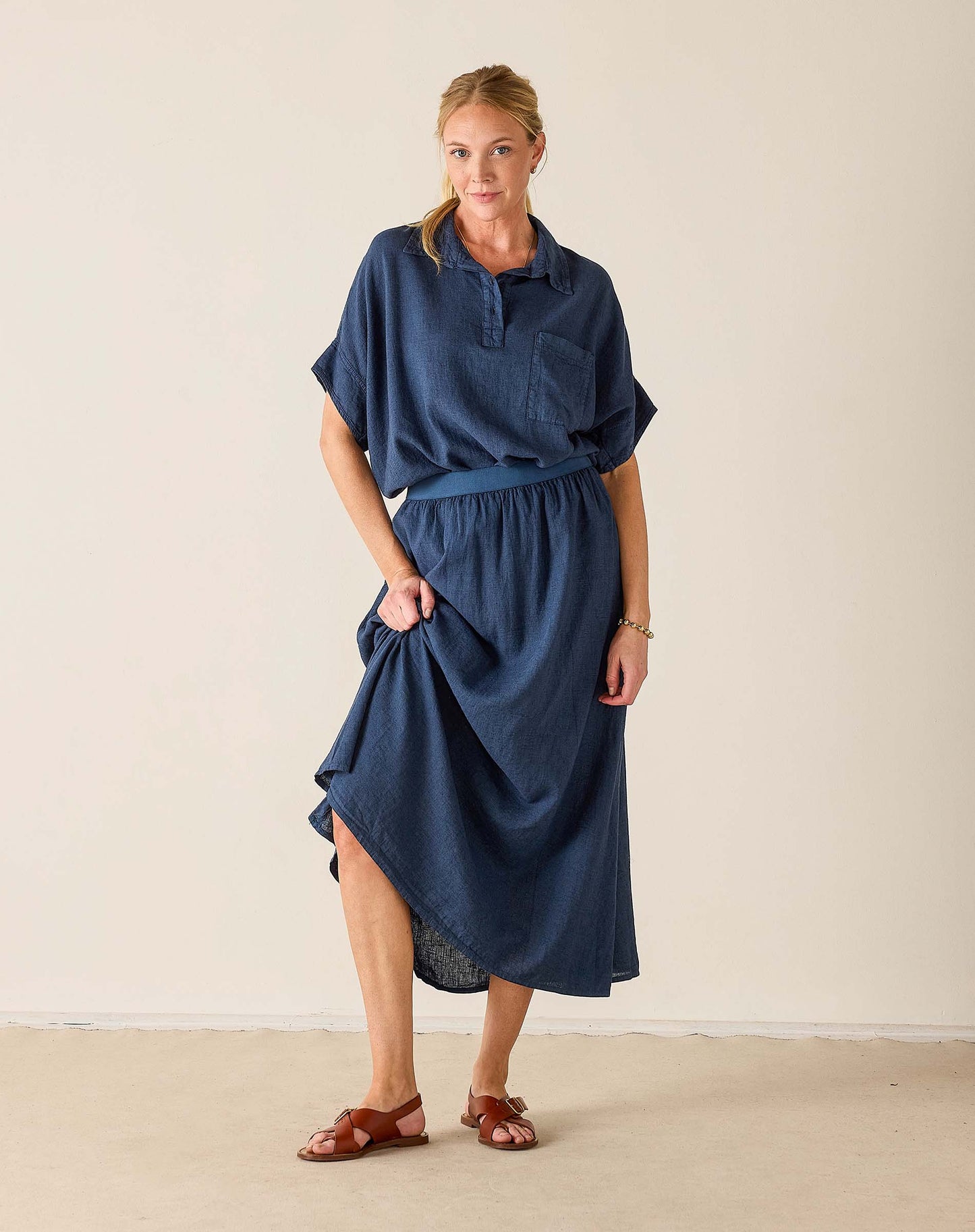 Hermosa Maxi Skirt in Navy