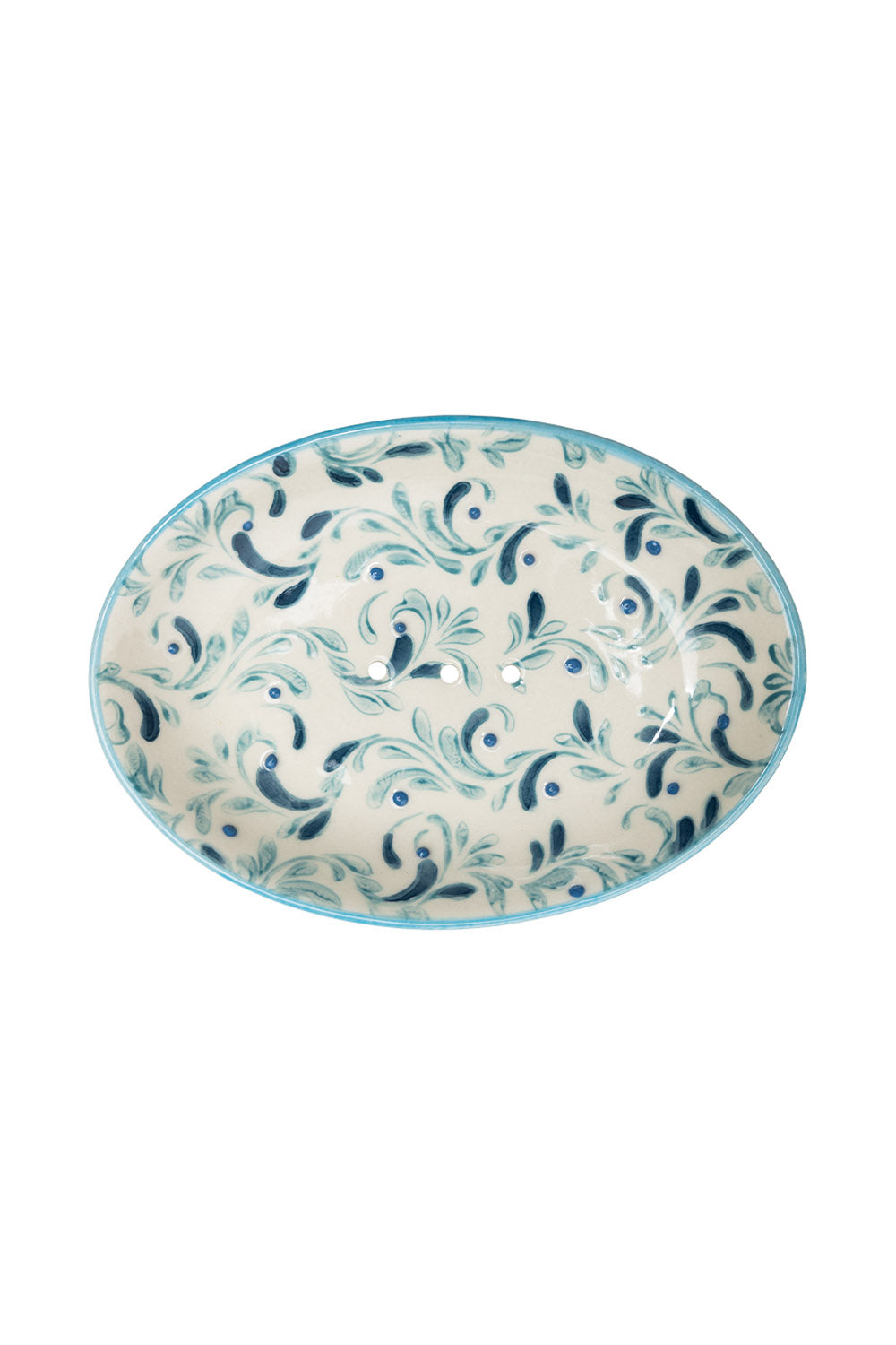 Soap Dish in Turquoise Paisley