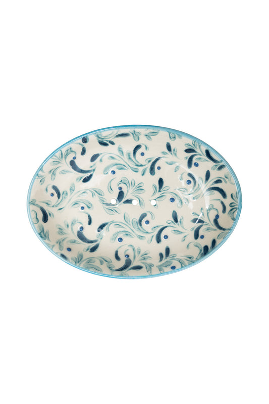 Soap Dish in Turquoise Paisley