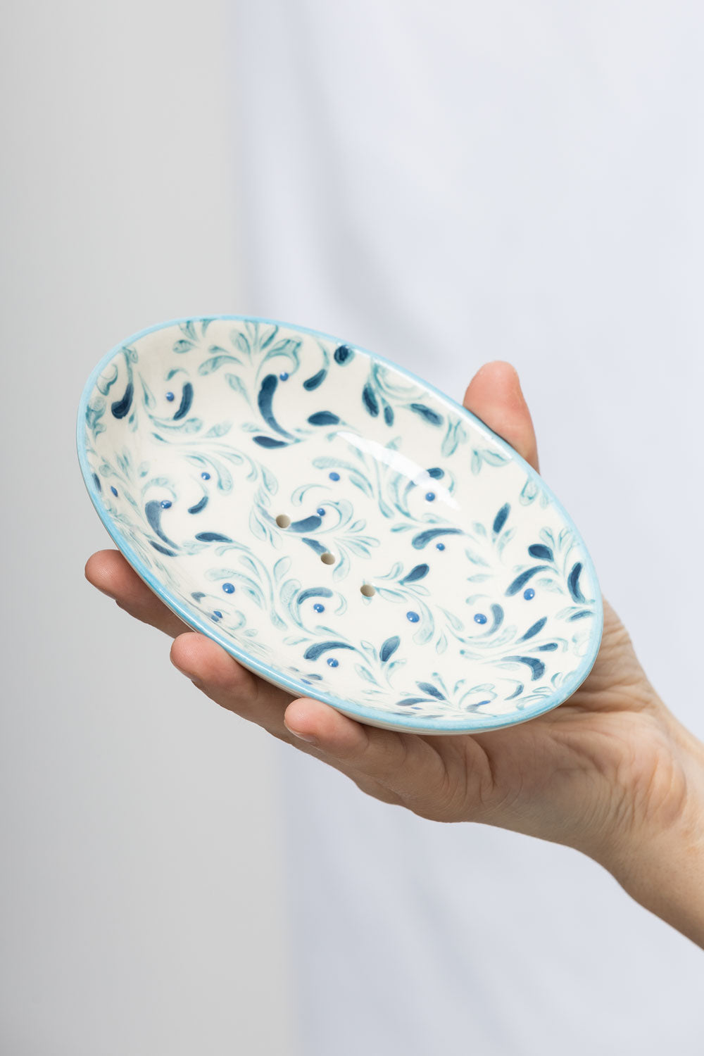 Soap Dish in Turquoise Paisley